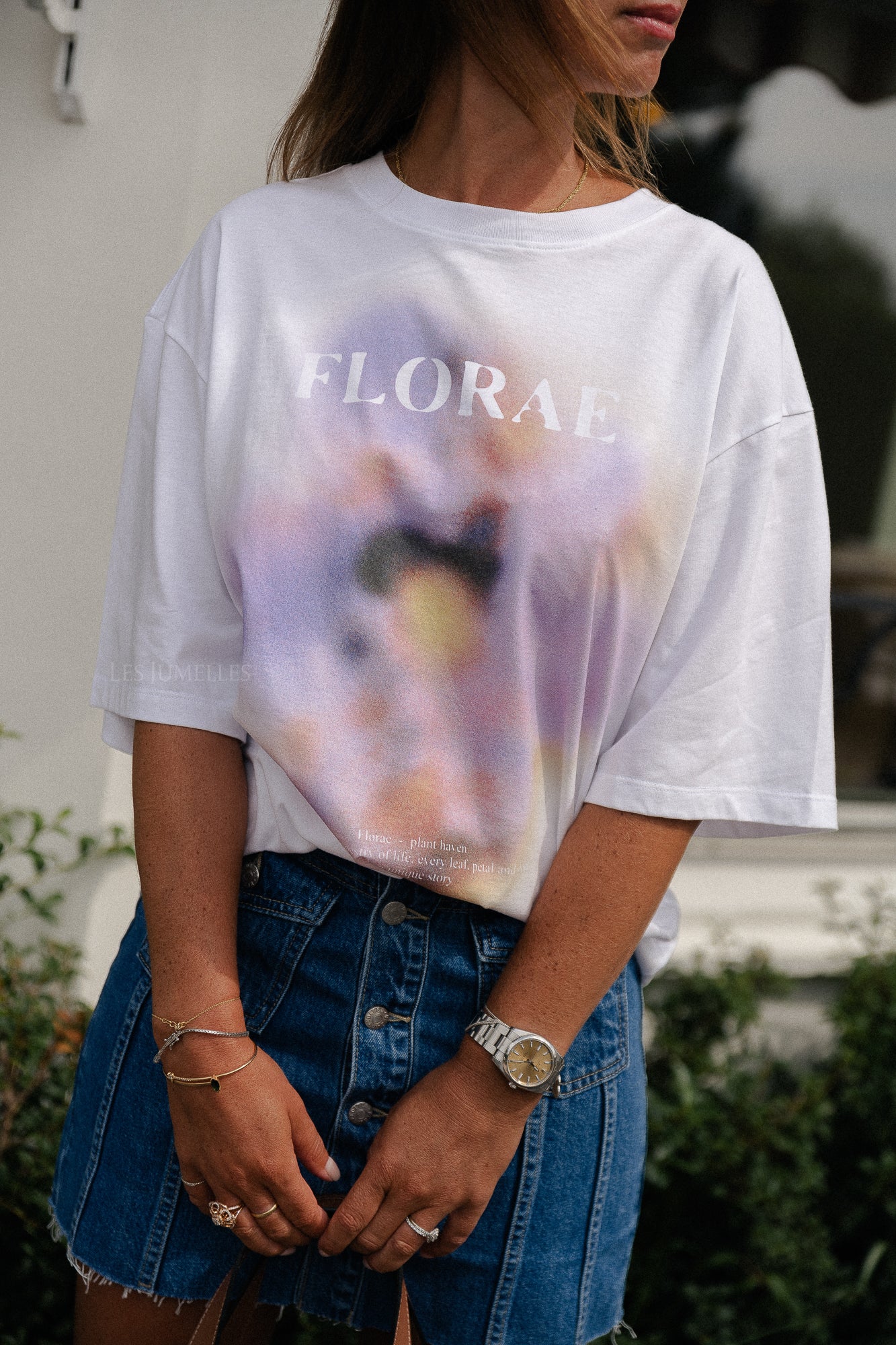 Xia T-shirt optic white + florae print