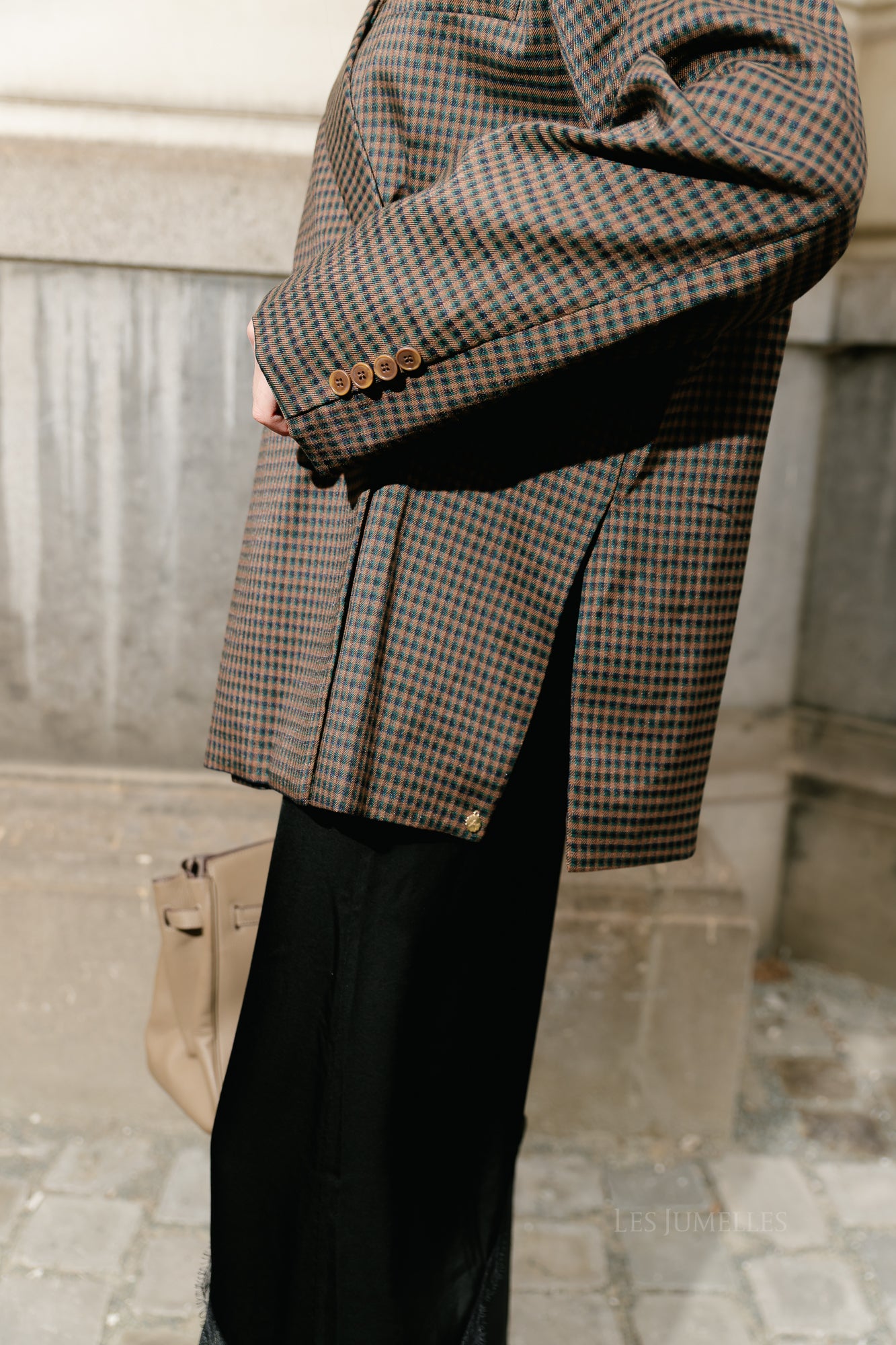Chloe checkered blazer brown