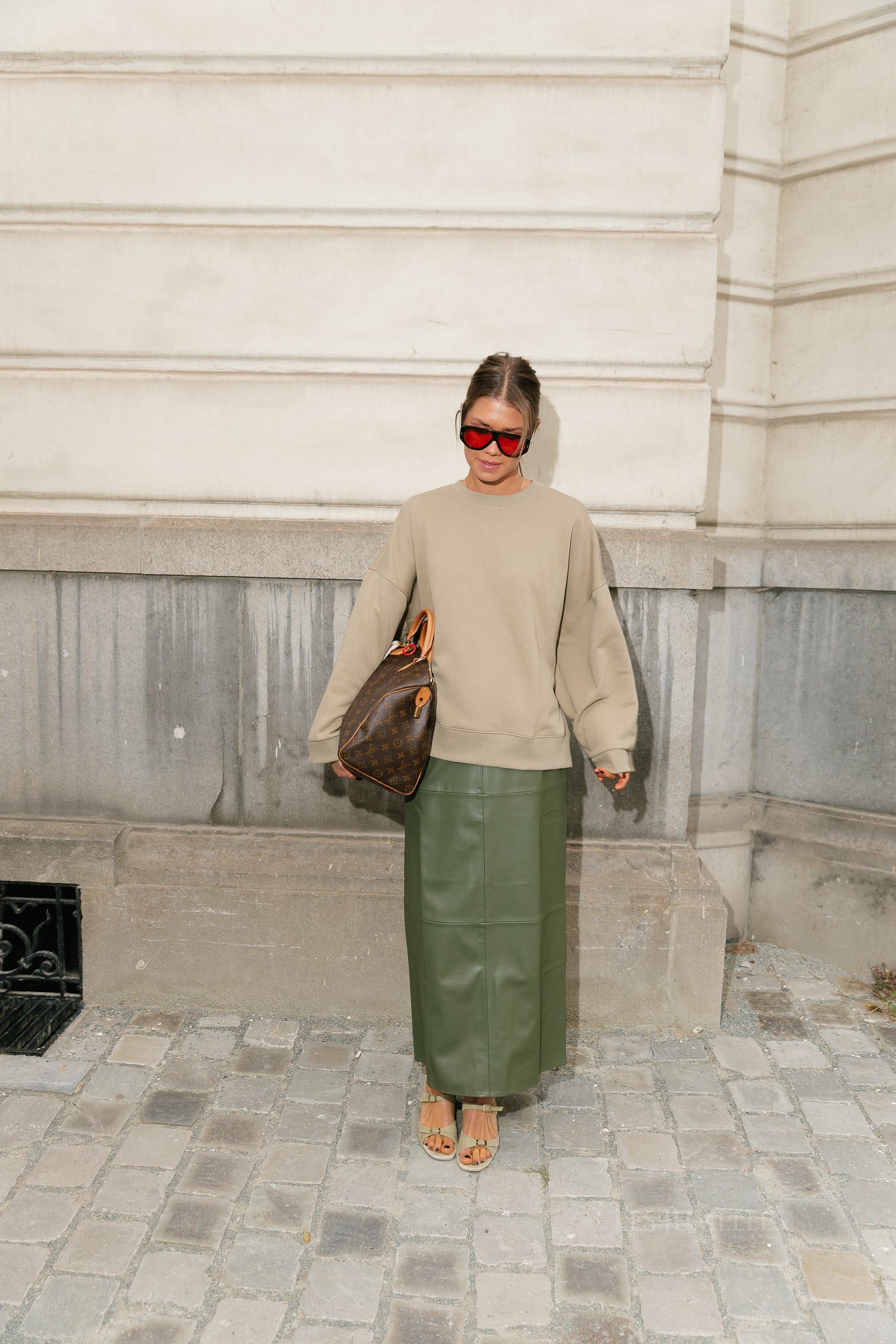 Jella PU skirt grape leaf