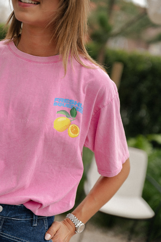 Les Jumelles T-shirt citron rose