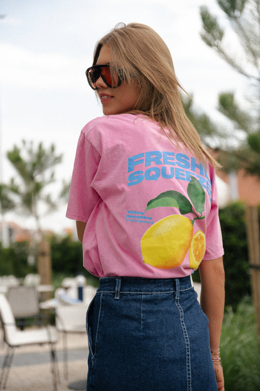 Les Jumelles T-shirt citron rose