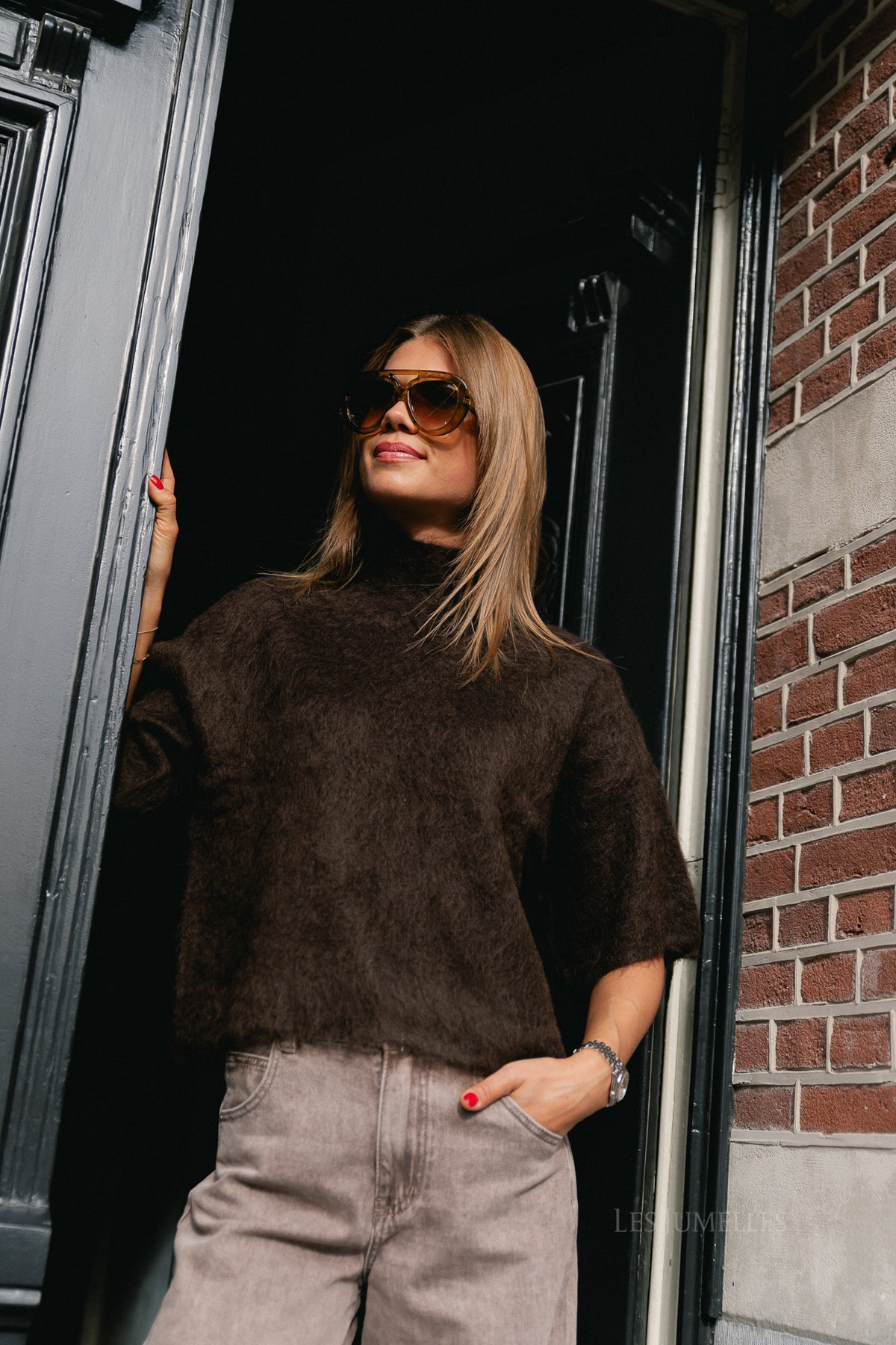 YASTilde 2/4 mohair blend knit pullover mole/melange