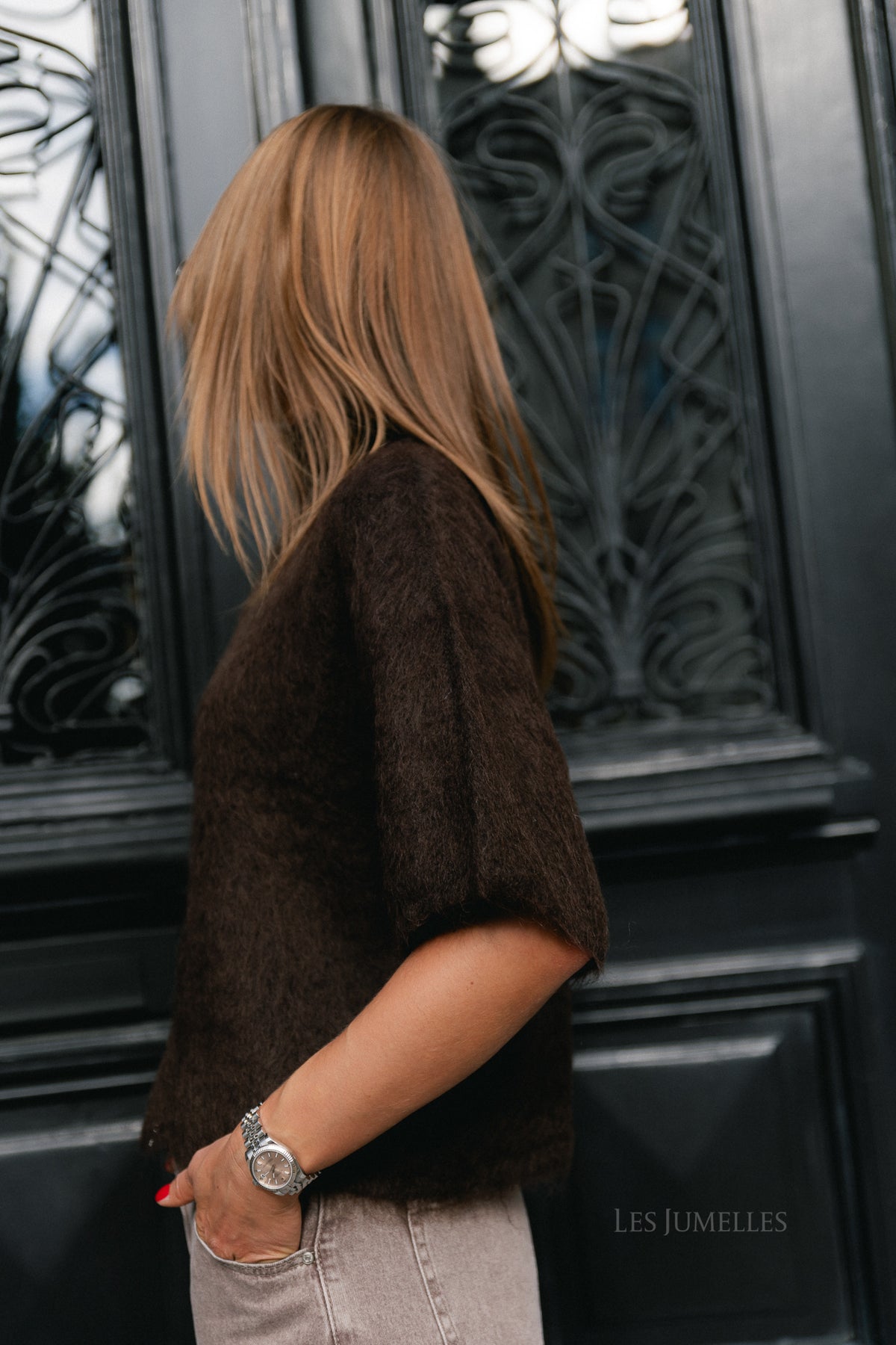 YASTilde 2/4 mohair blend knit pullover mole/melange