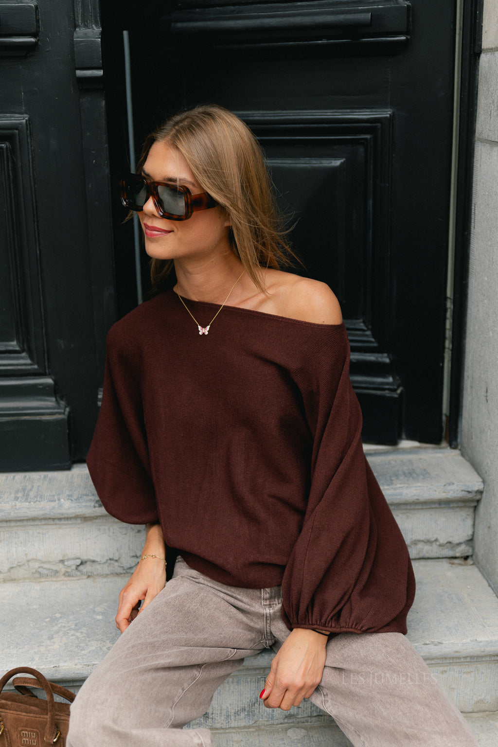 Charline cropped sweater burgundy