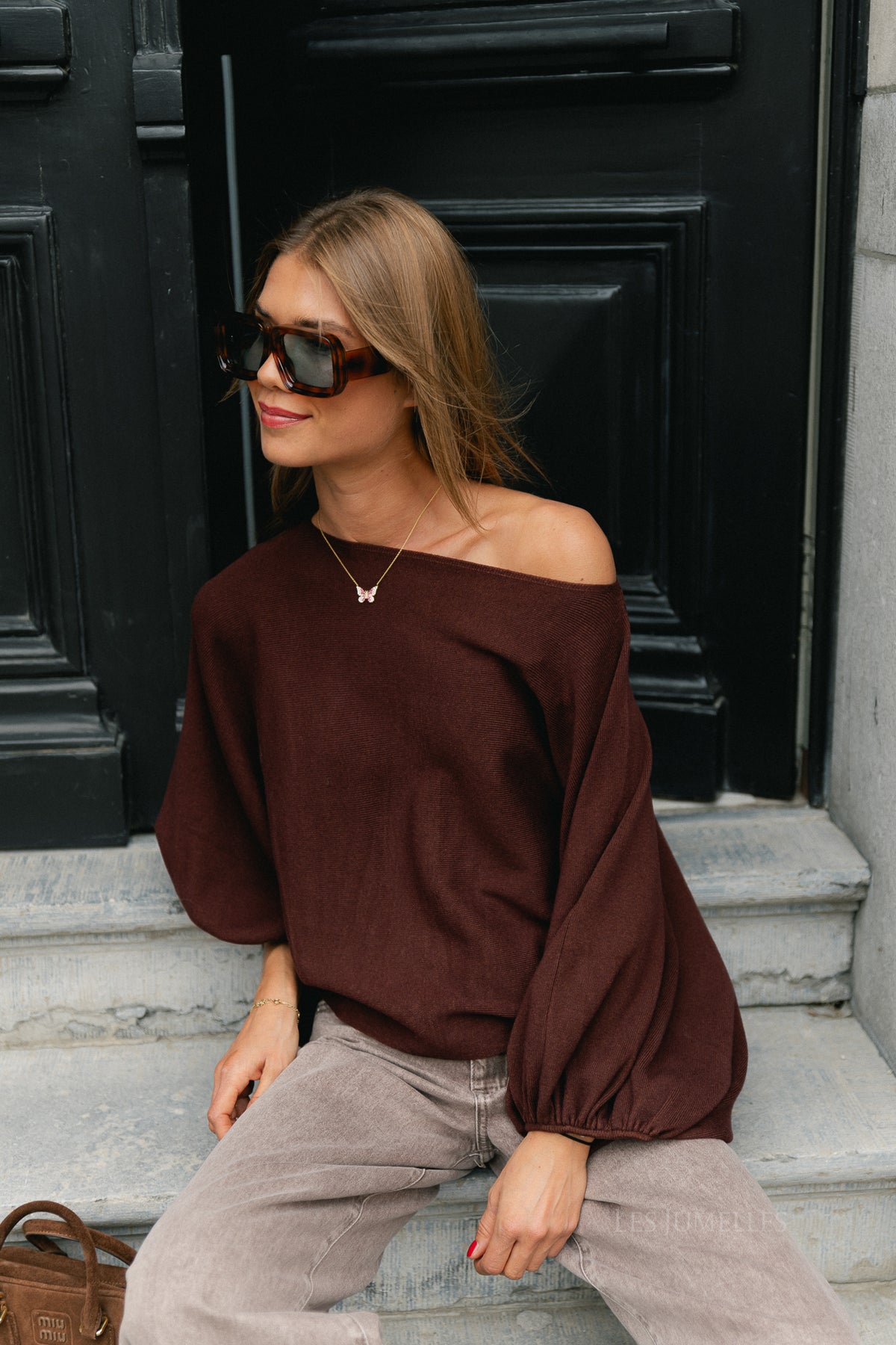 Charline cropped sweater burgundy