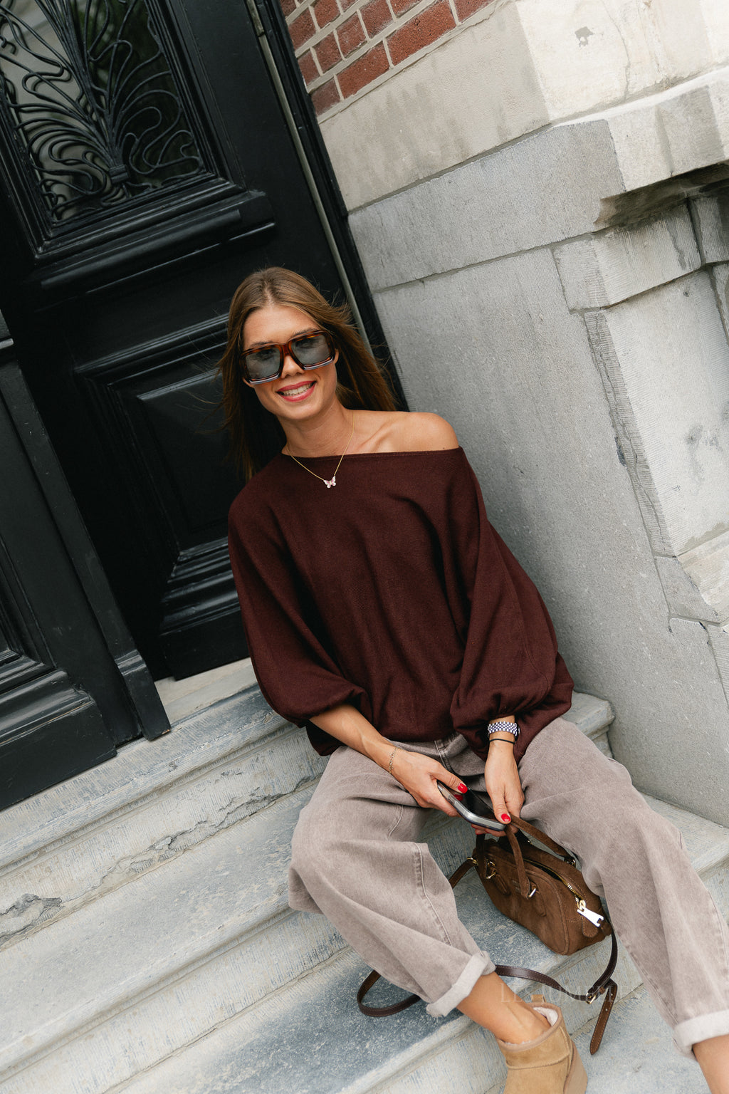 Charline cropped sweater burgundy