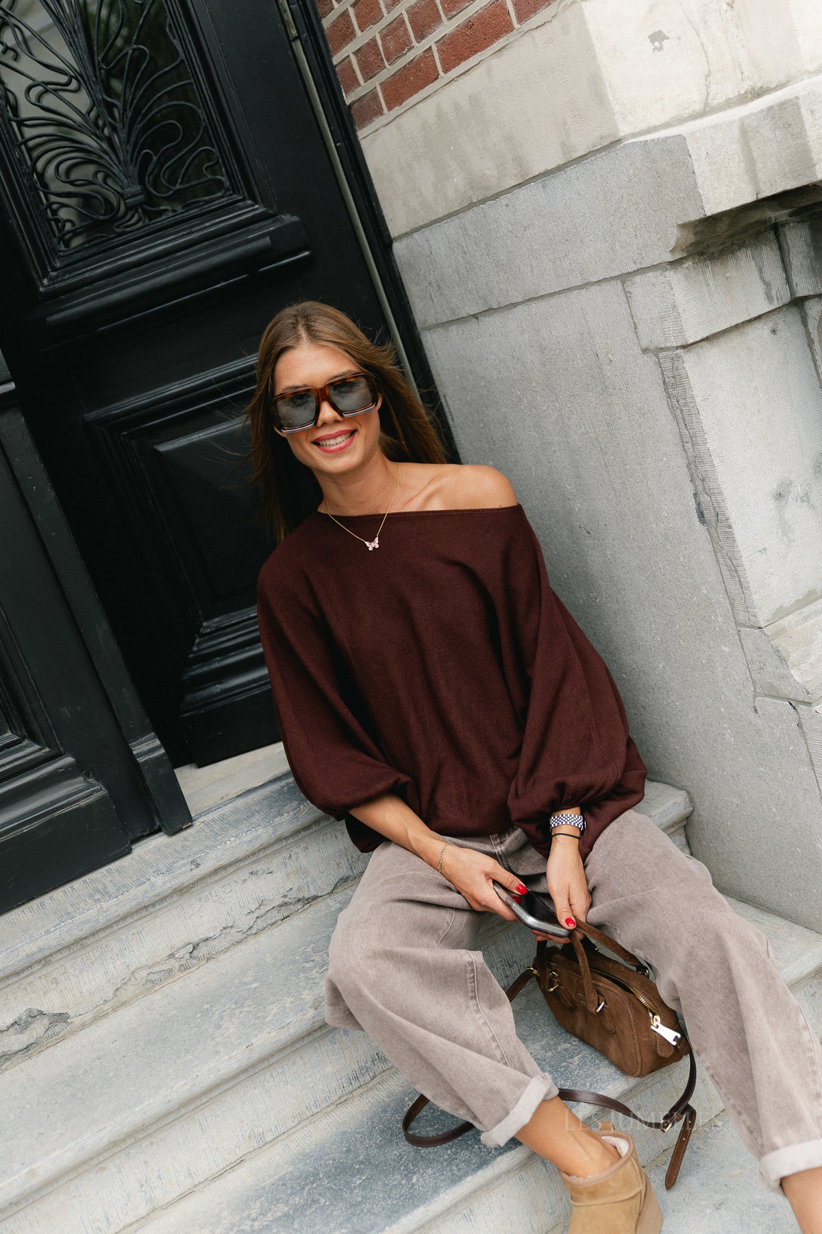Charline cropped sweater burgundy