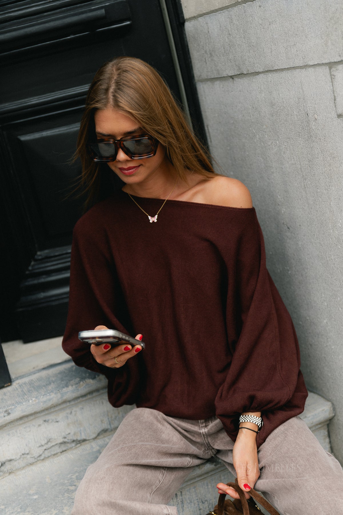 Charline cropped sweater burgundy