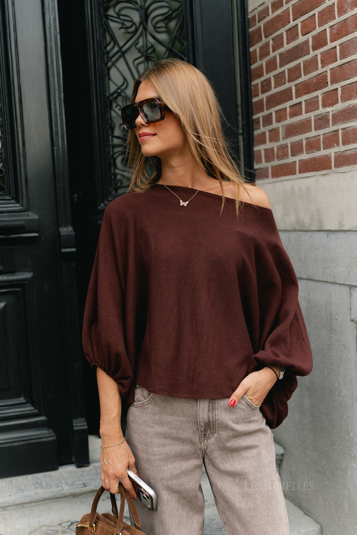 Charline cropped sweater burgundy