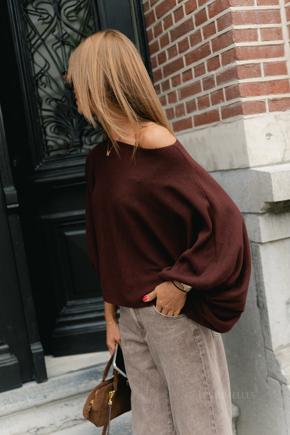 Charline cropped sweater burgundy