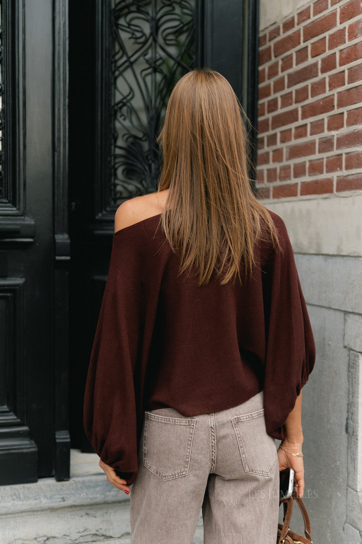 Charline cropped sweater burgundy