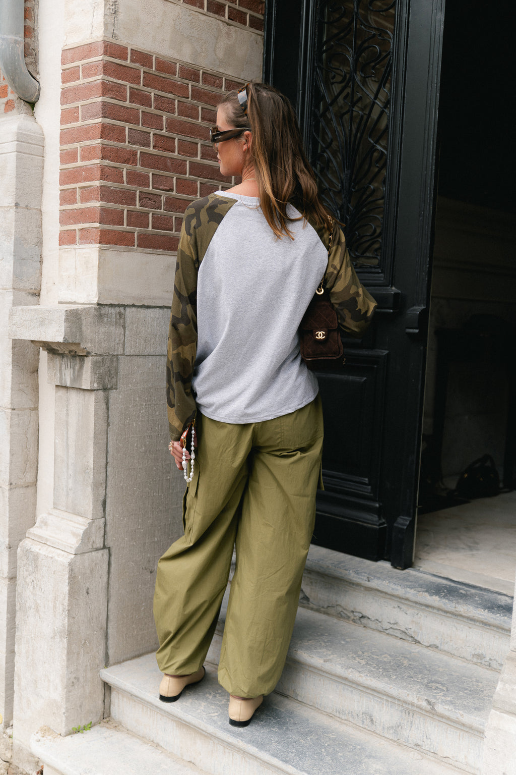 Marie LS shirt grey/camouflage print