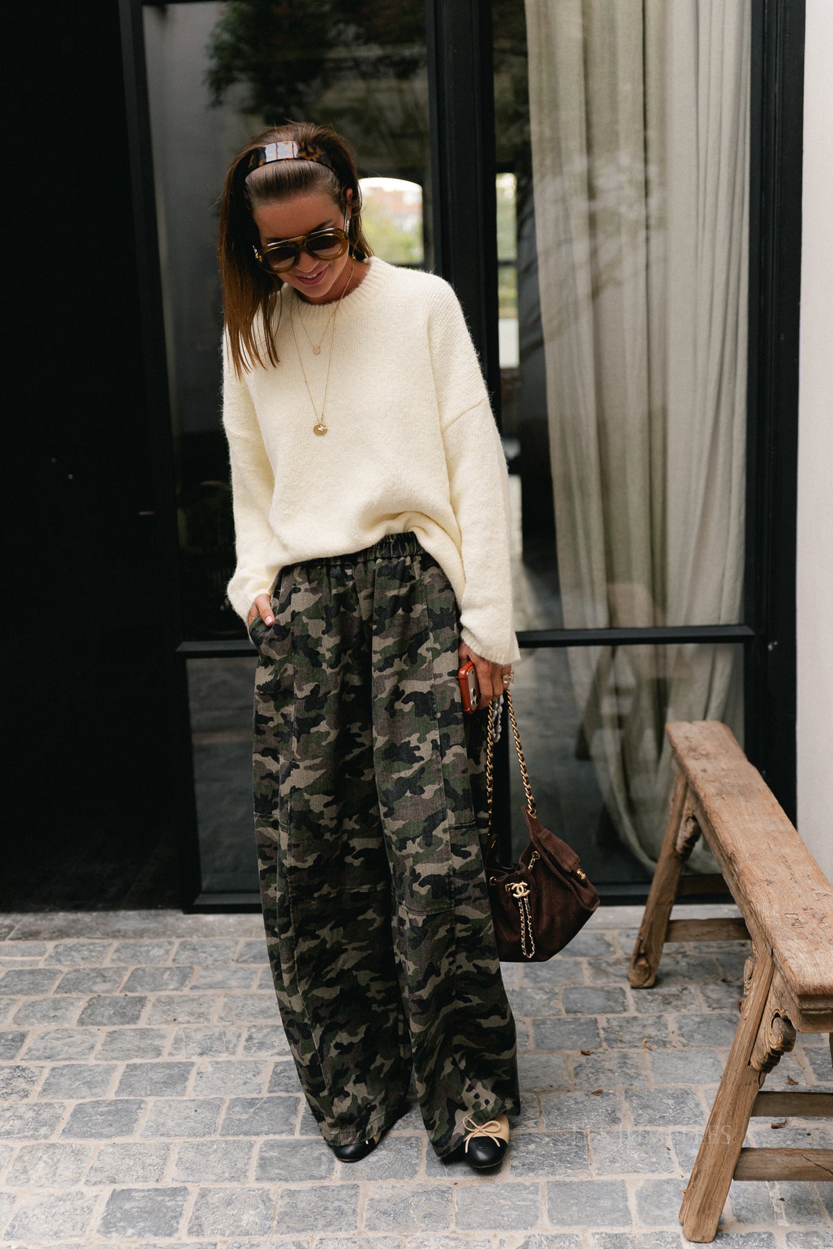 Gia balloon pants camouflage print