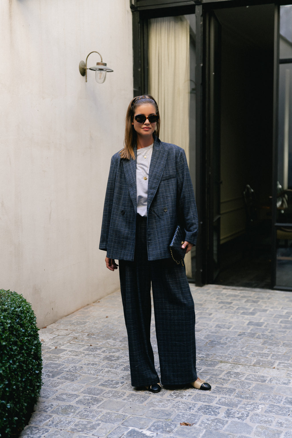Marou trousers grey blue check