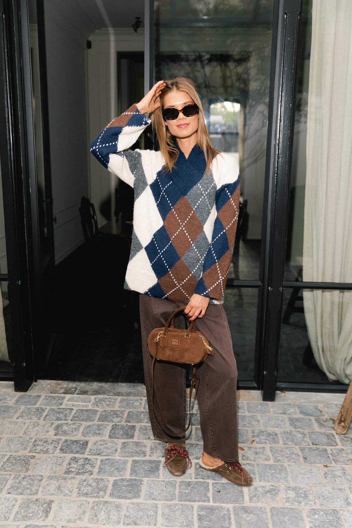 OBJBrenda LS LO V-neck pullover NOOS sky captain/melange