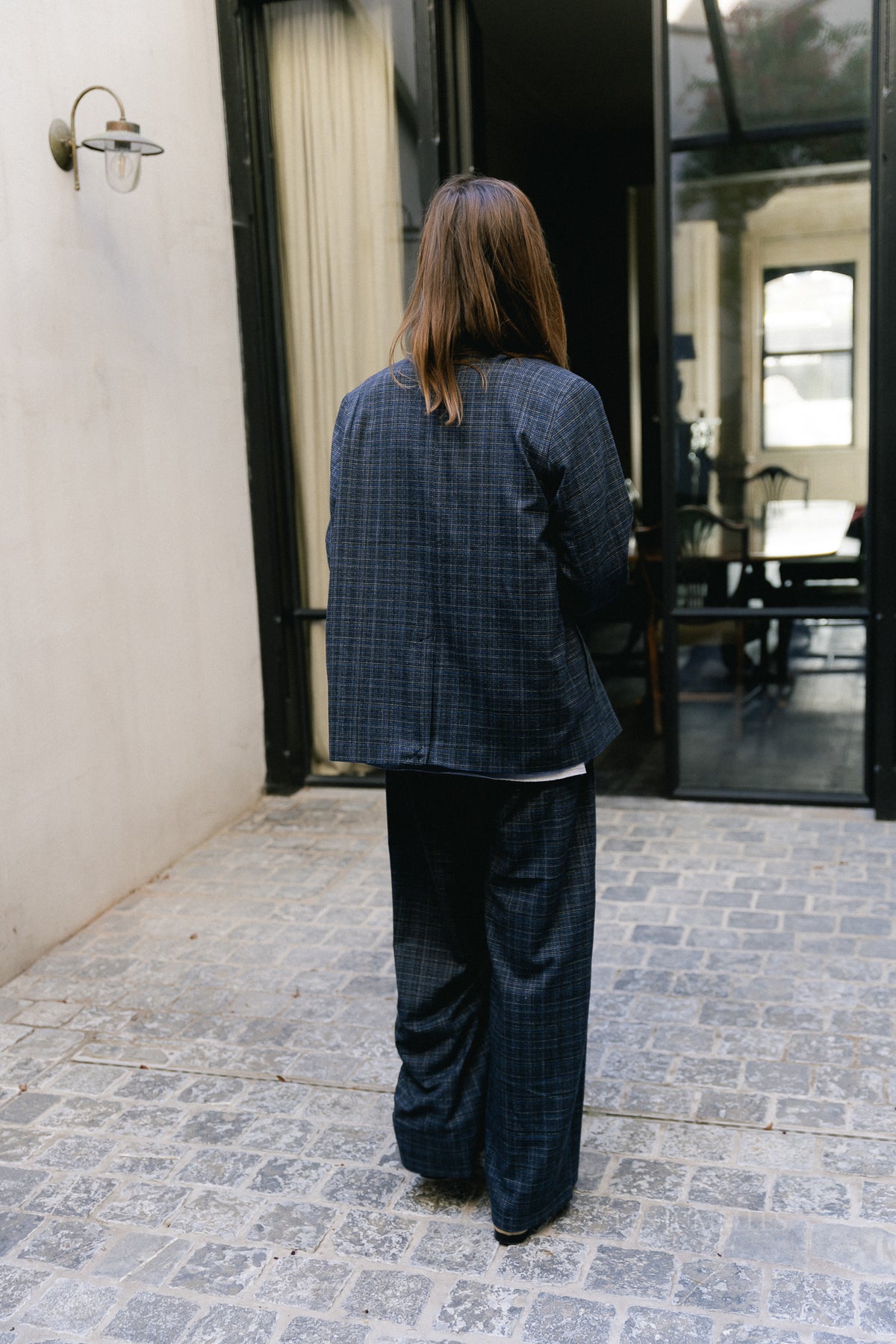 Marou trousers grey blue check