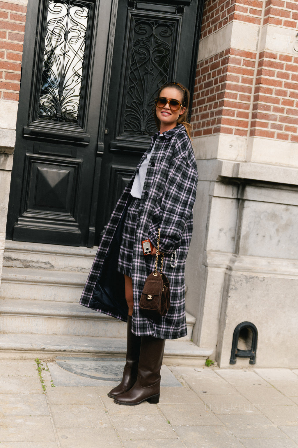 Ignacio coat pink/grey check