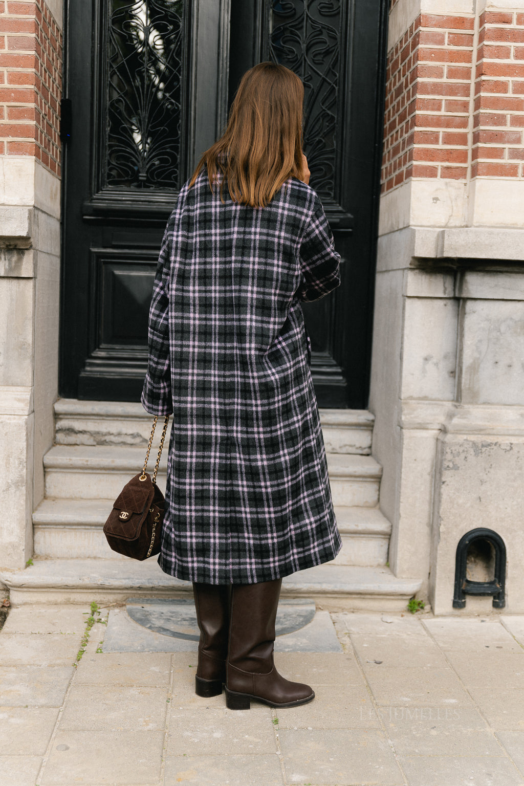 Ignacio coat pink/grey check