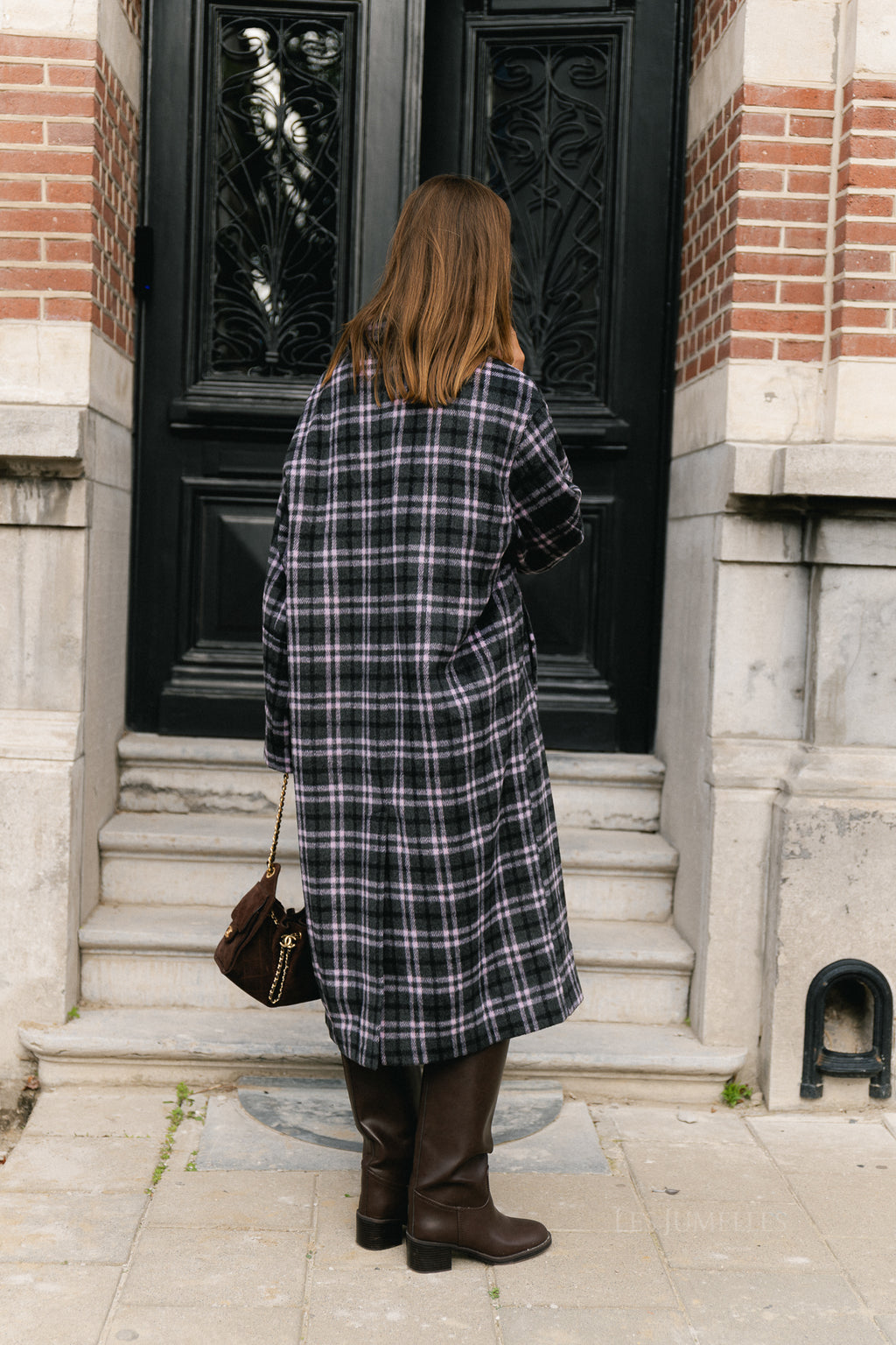Ignacio coat pink/grey check