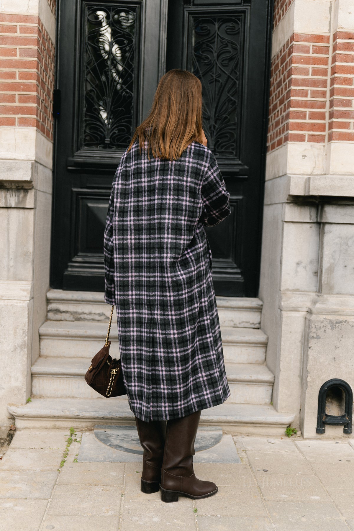 Ignacio coat pink/grey check