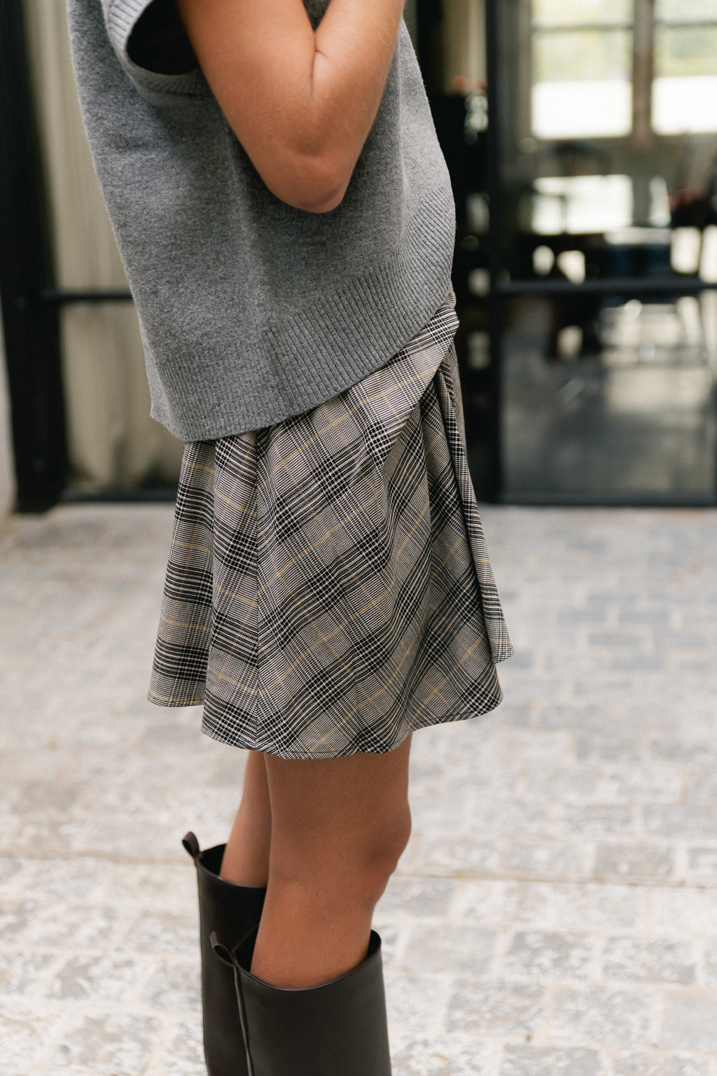 Ludmilla skirt black & white check