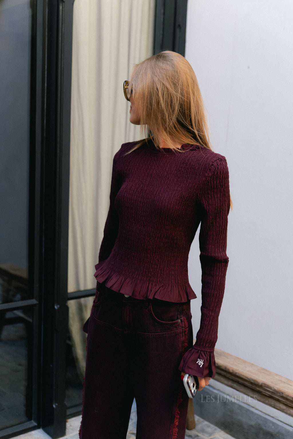 Veerle LS blouse tipsy red