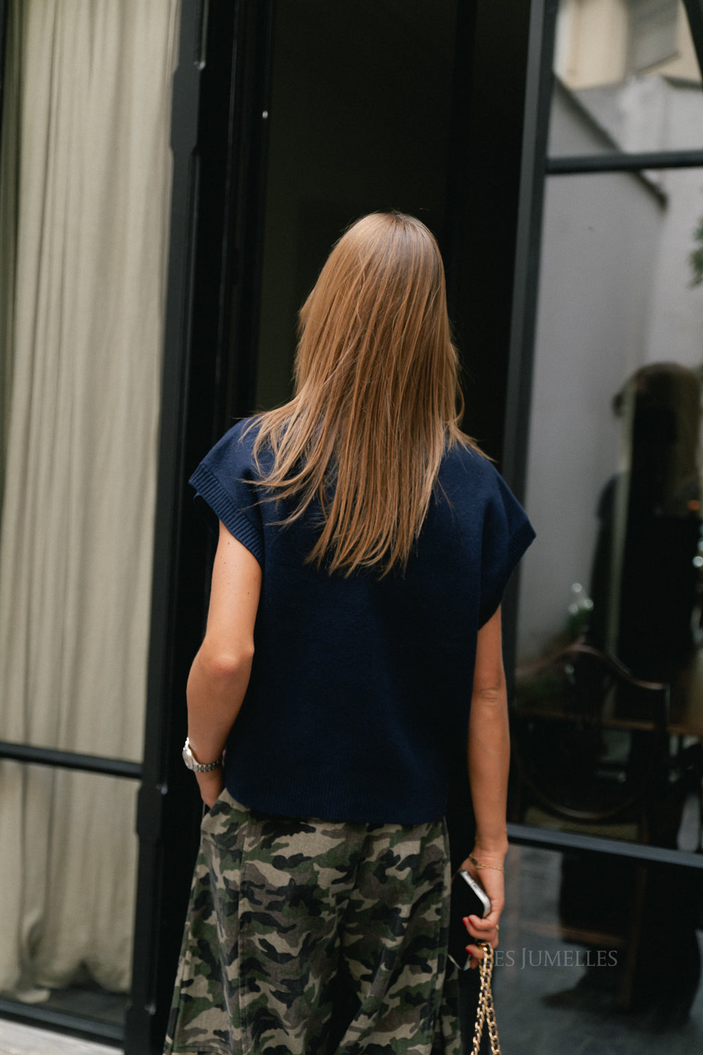 OBJItone SL LO knit vest sky captain