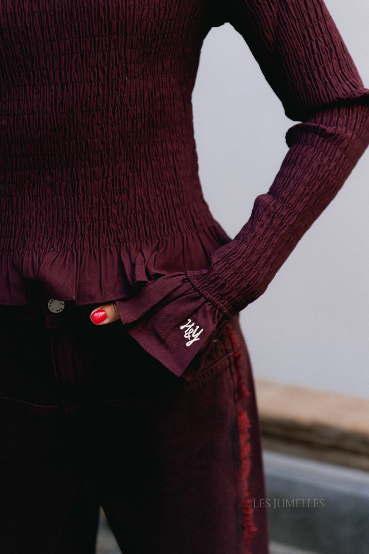 Veerle LS blouse tipsy red