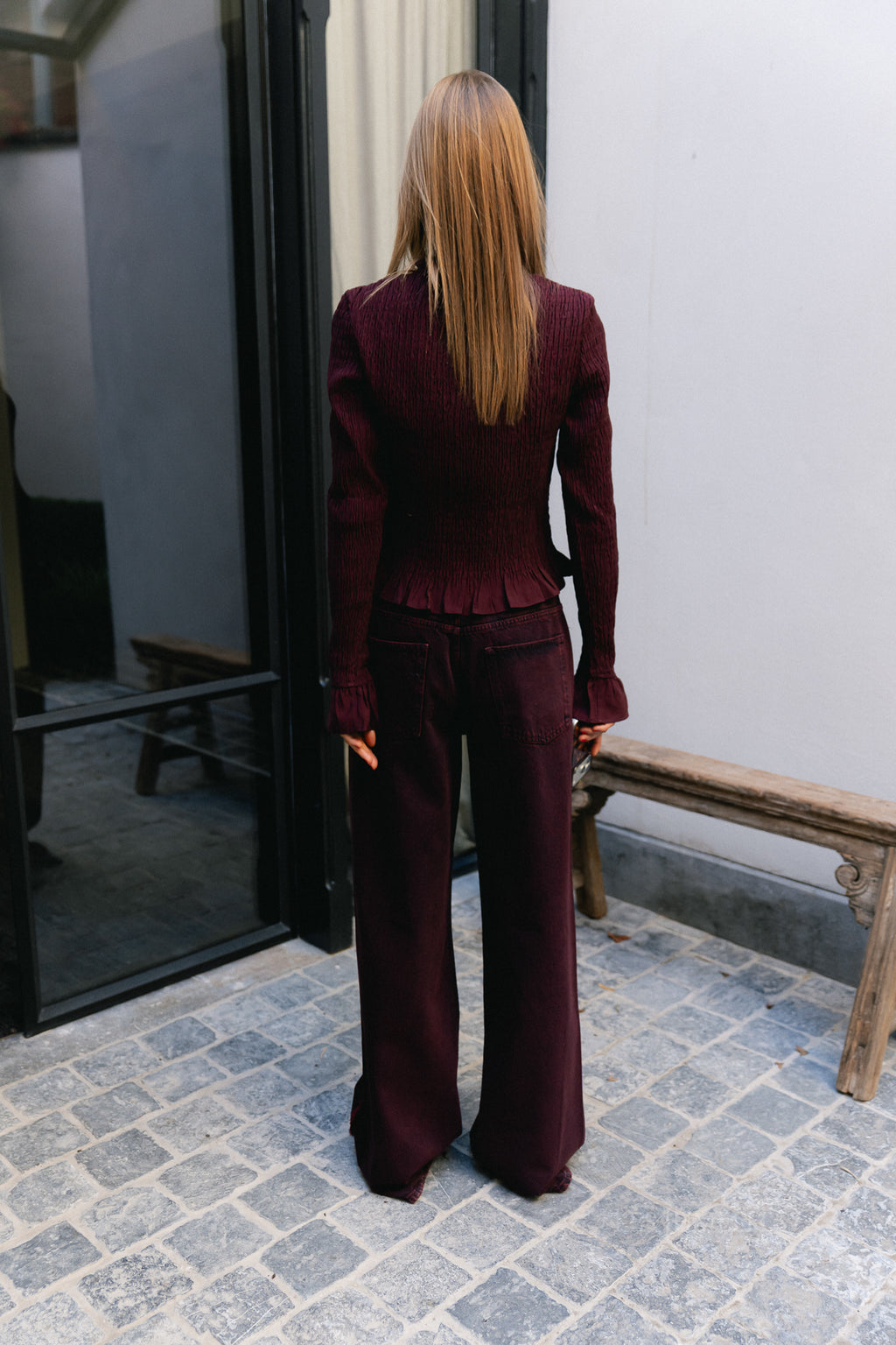 Veerle LS blouse tipsy red
