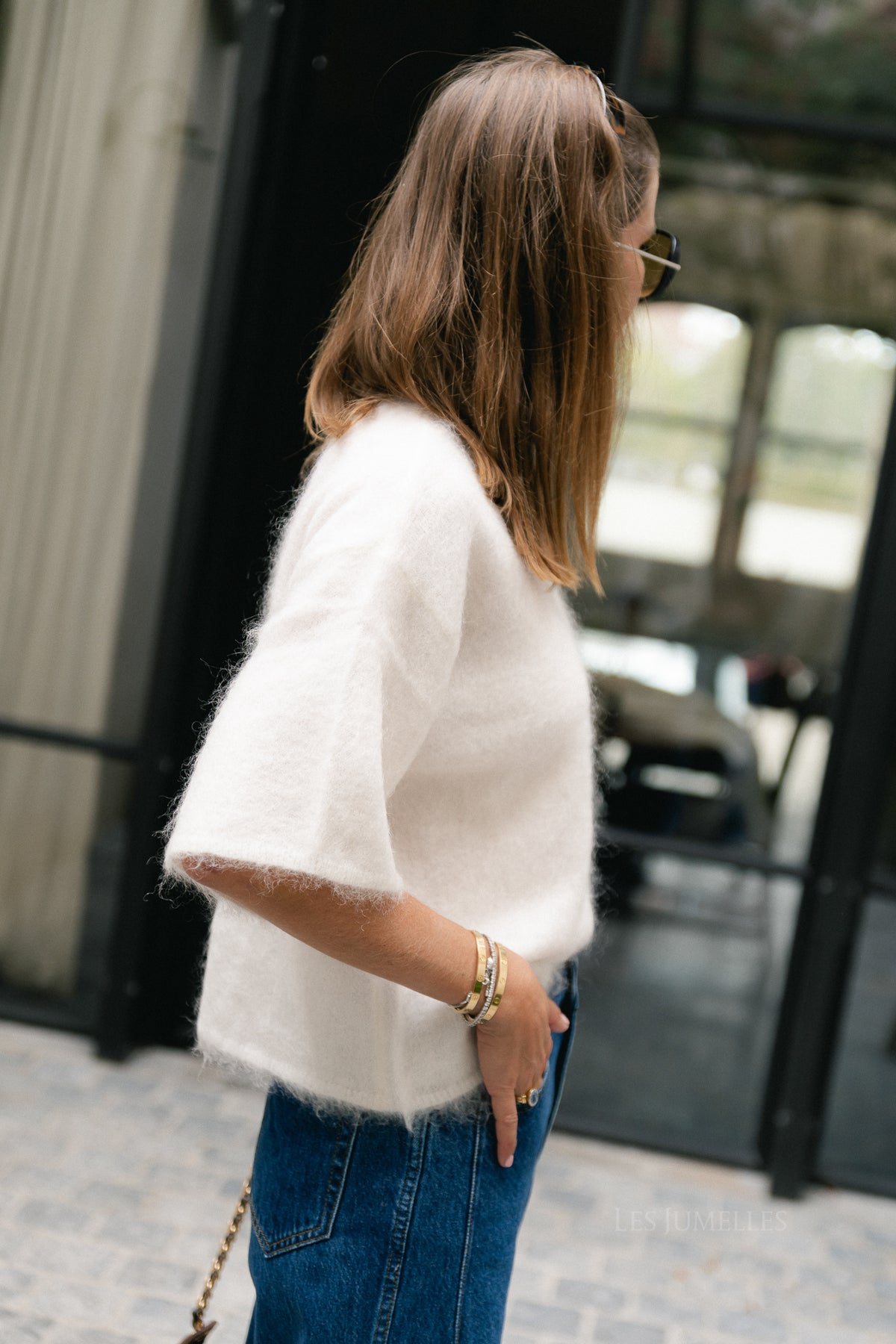 YASTilde 2/4 mohair blend knit pullover pristine/melange