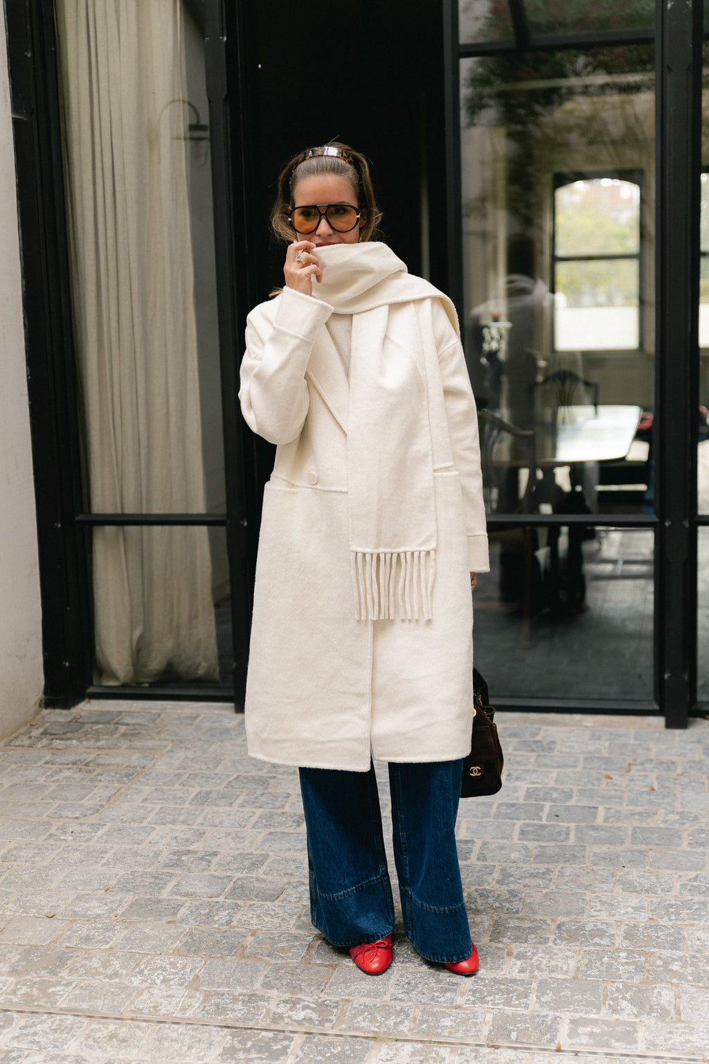 Harlow wool coat ecru