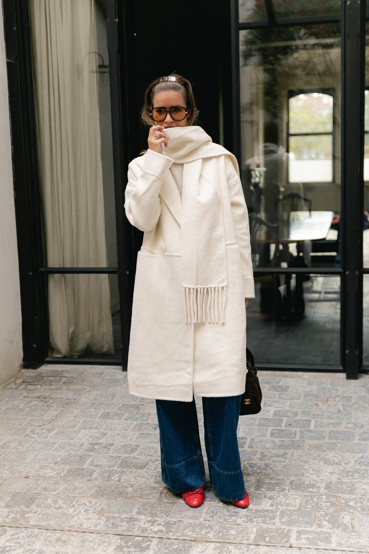 Harlow wool coat ecru