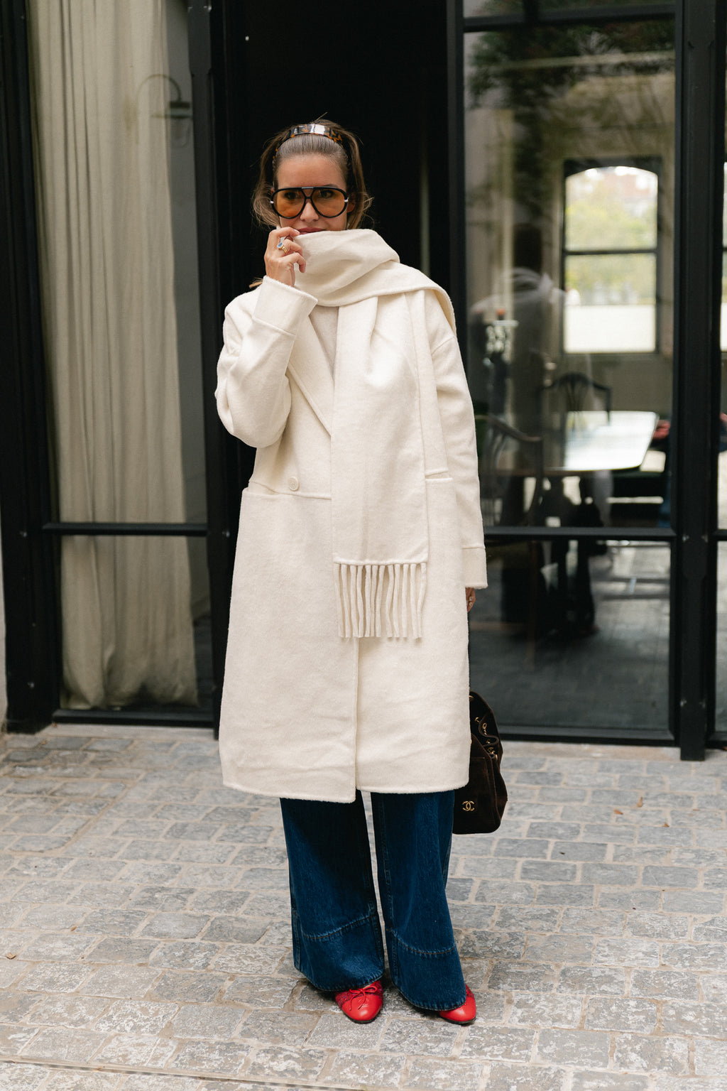 Harlow wool coat ecru