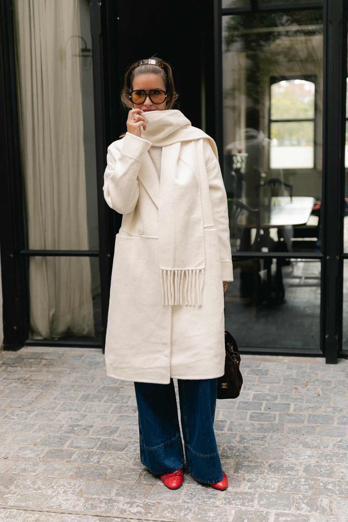Harlow wool coat ecru