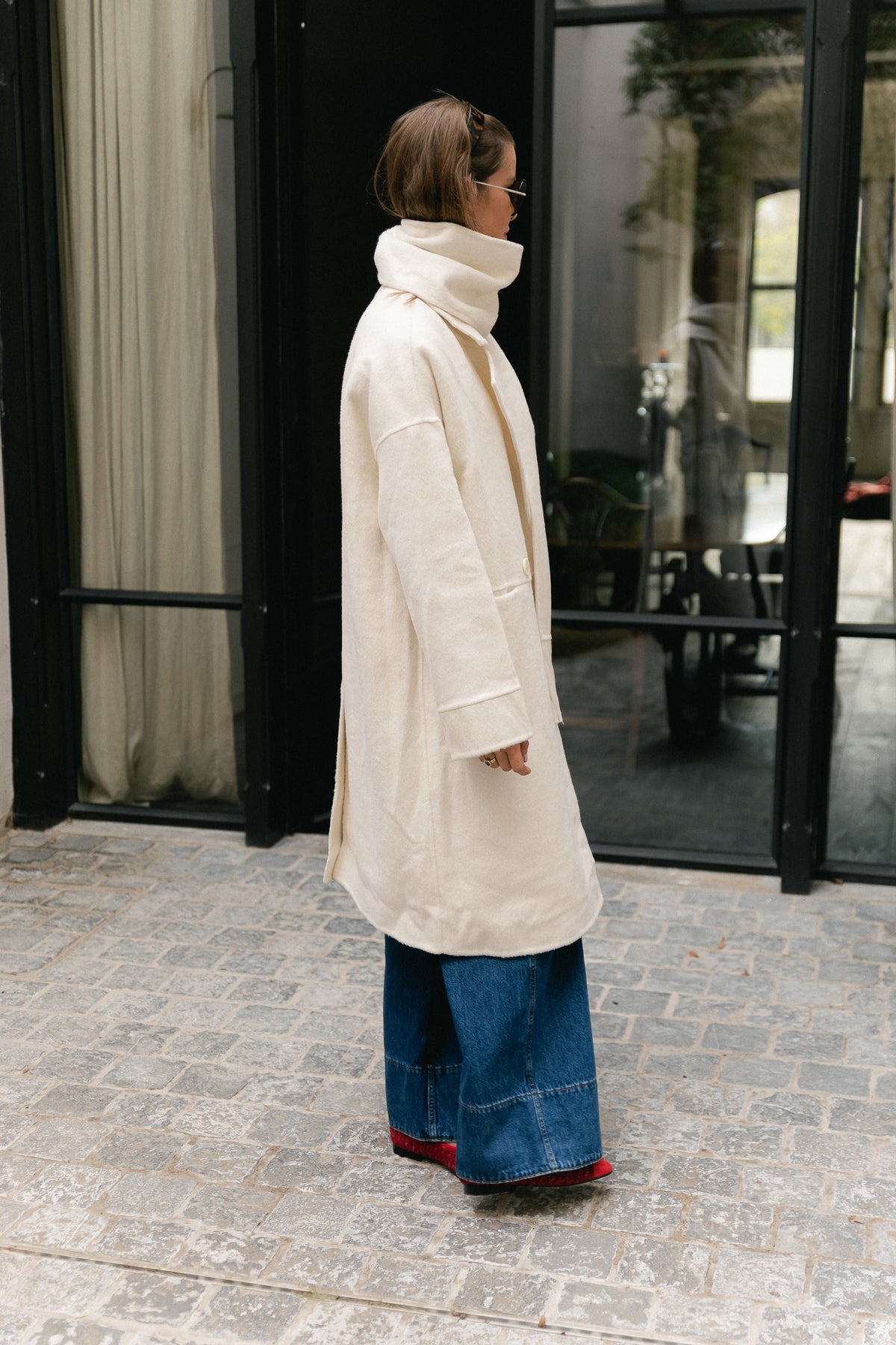 Harlow wool coat ecru