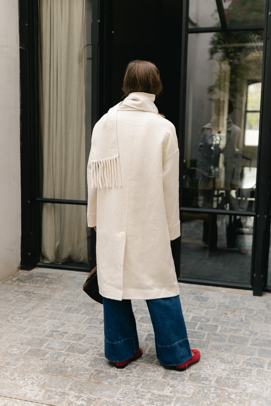 Harlow wool coat ecru