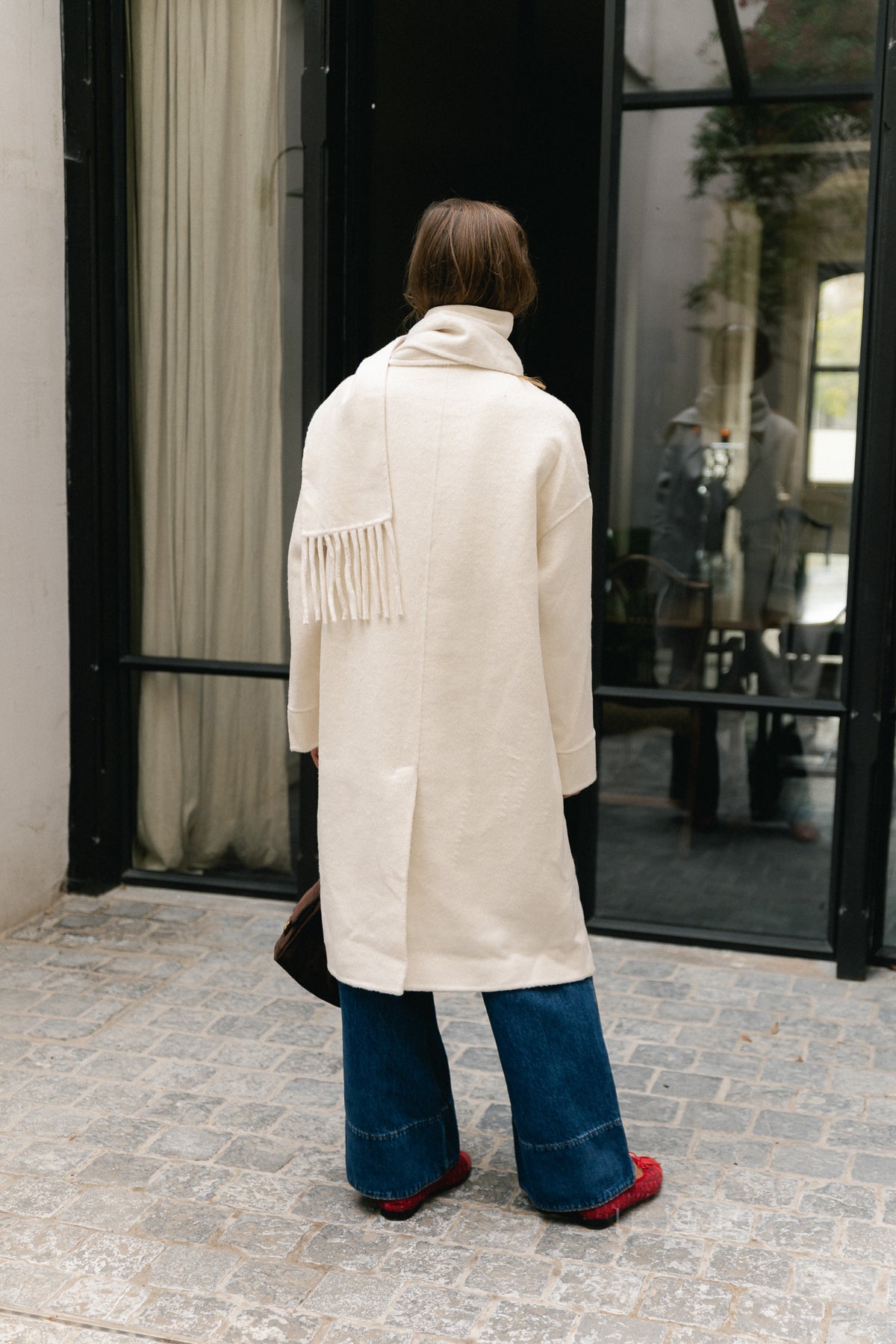 Harlow wool coat ecru