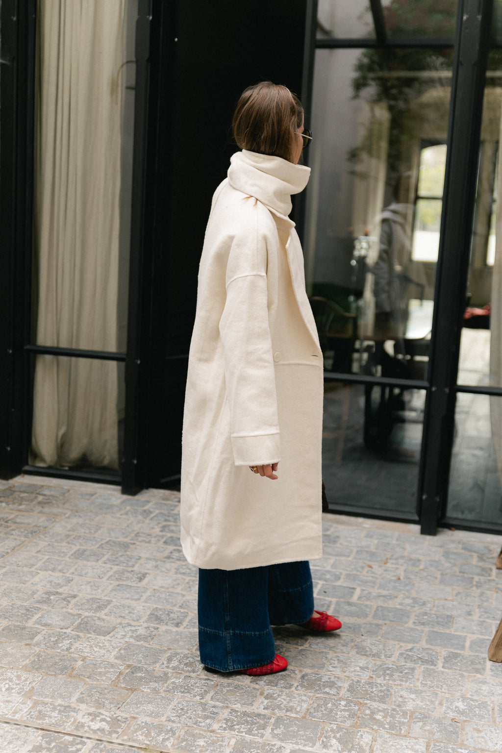 Harlow wool coat ecru