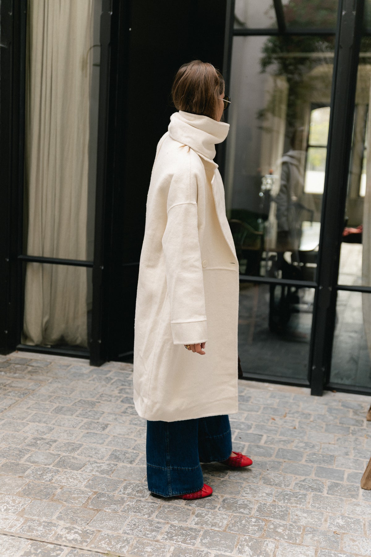 Harlow wool coat ecru