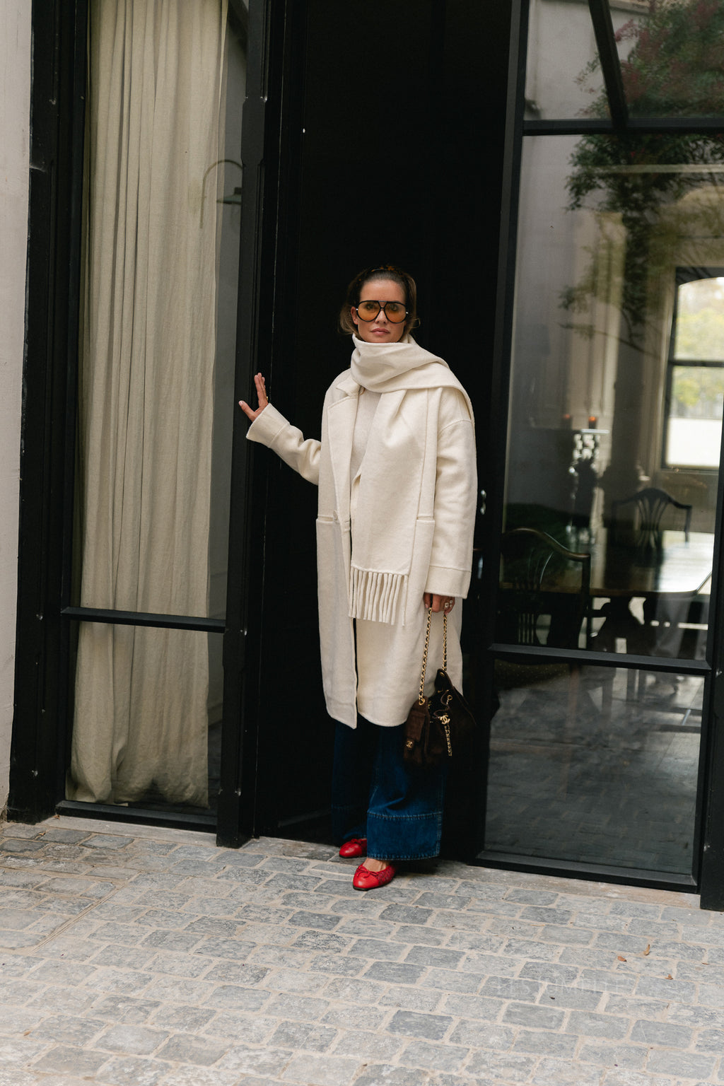 Harlow wool coat ecru