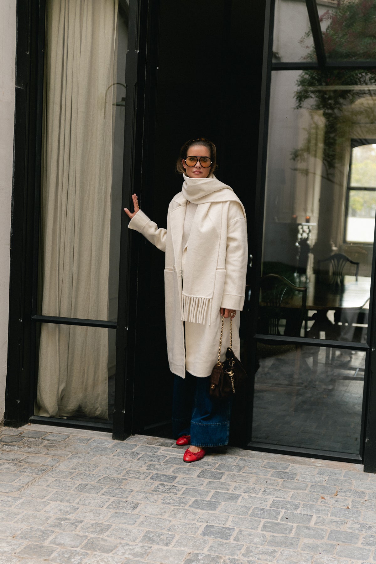 Harlow wool coat ecru