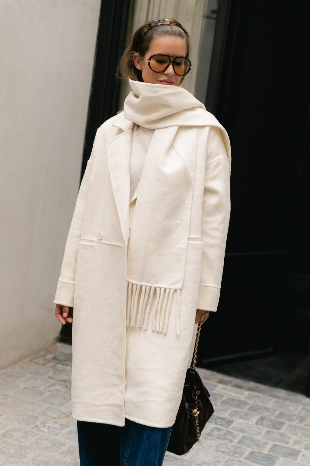 Harlow wool coat ecru