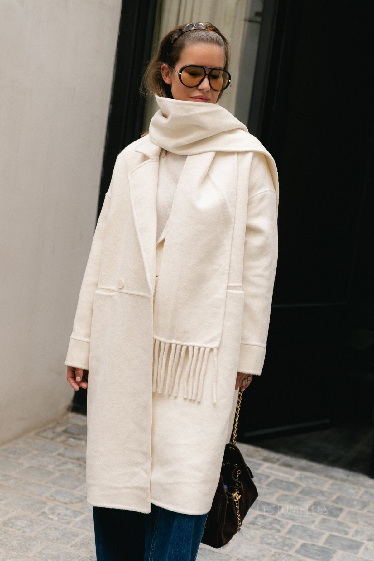 Harlow wool coat ecru