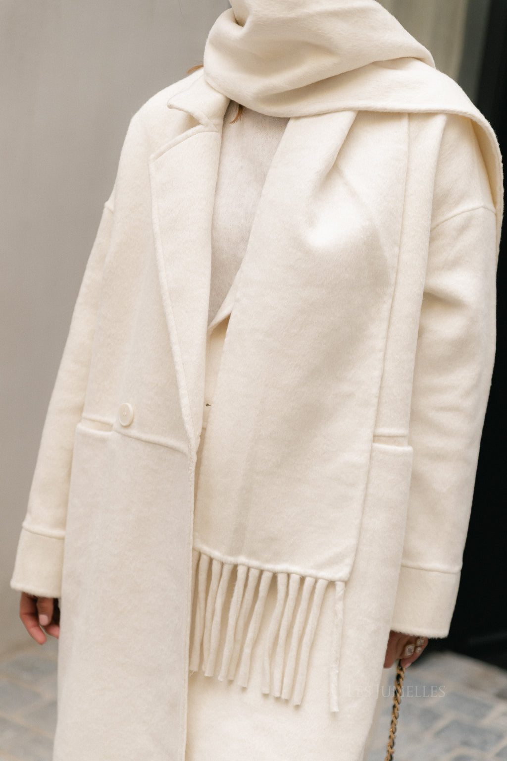Harlow wool coat ecru