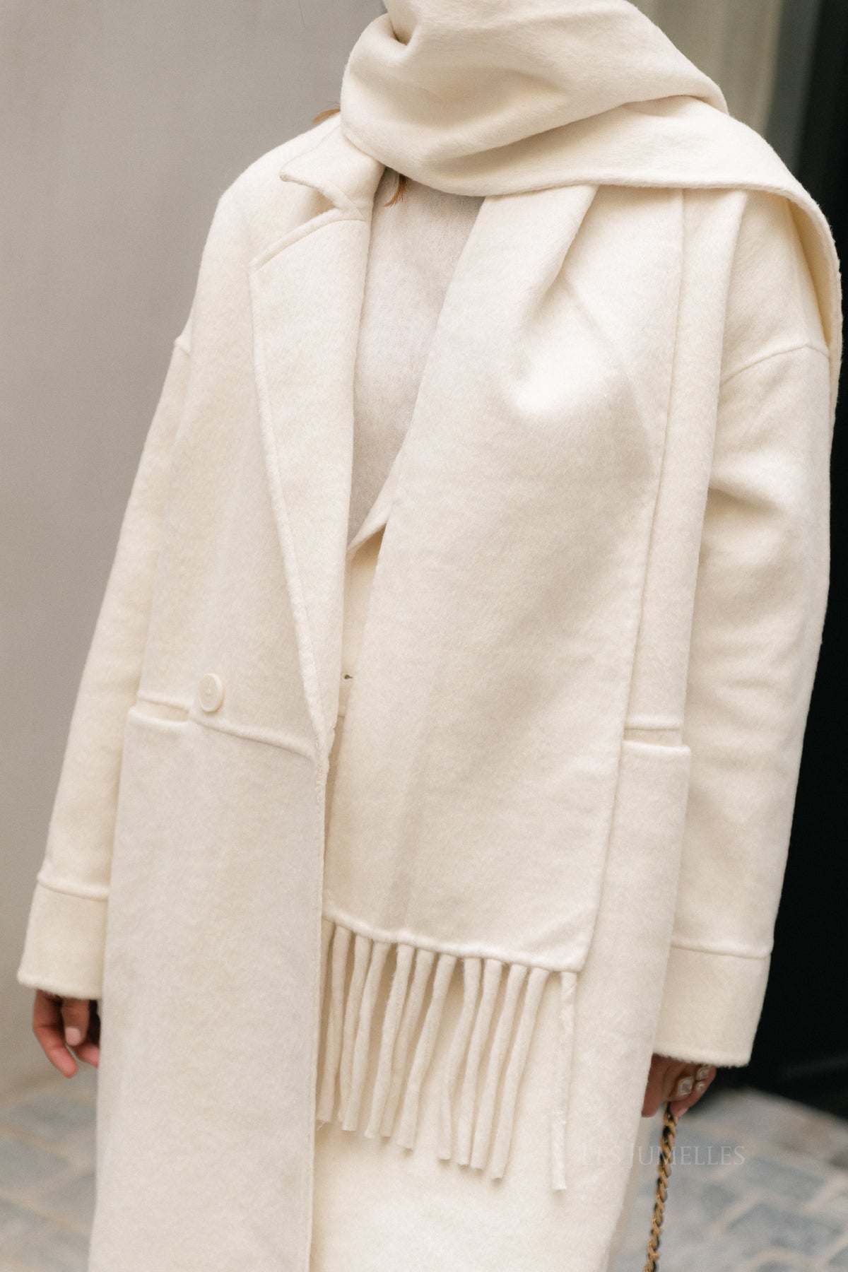 Harlow wool coat ecru