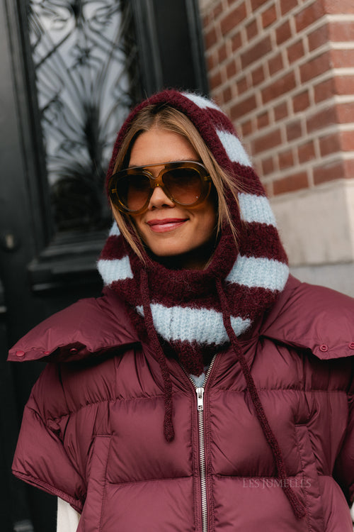 OBJMilu knit balaclava NOOS windsor wine/serenity