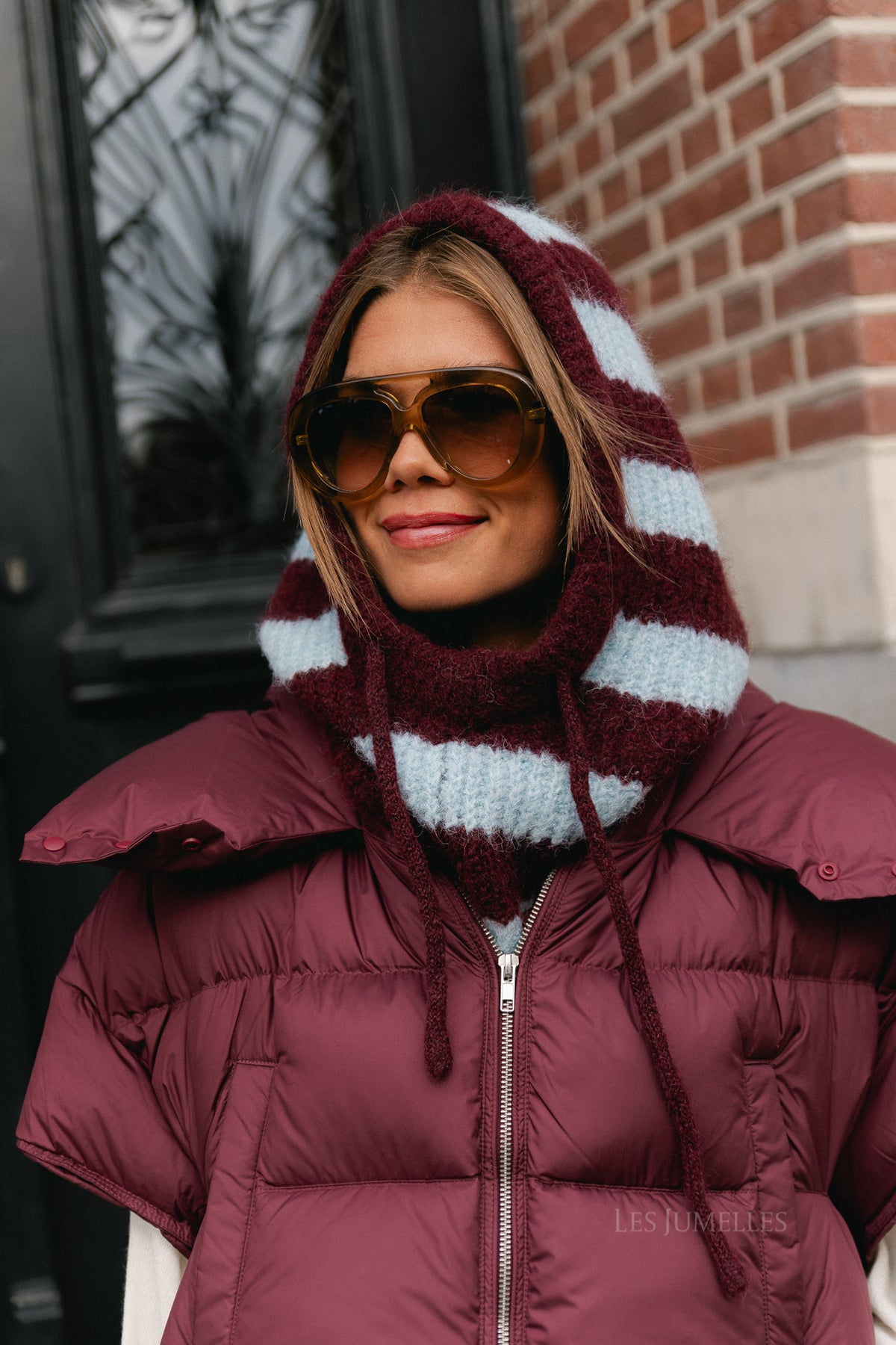 OBJMilu knit balaclava NOOS windsor wine/serenity