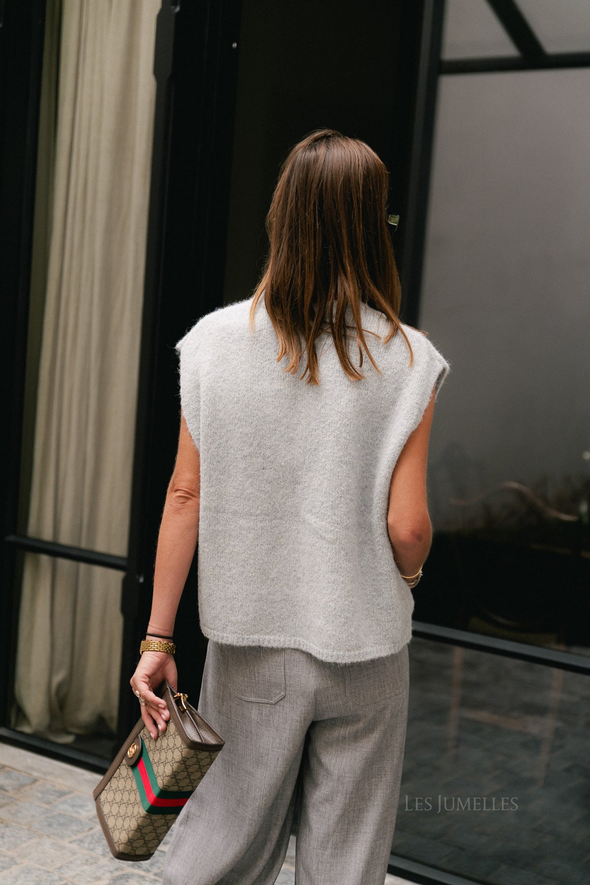 Mreile knit vest pearl blue