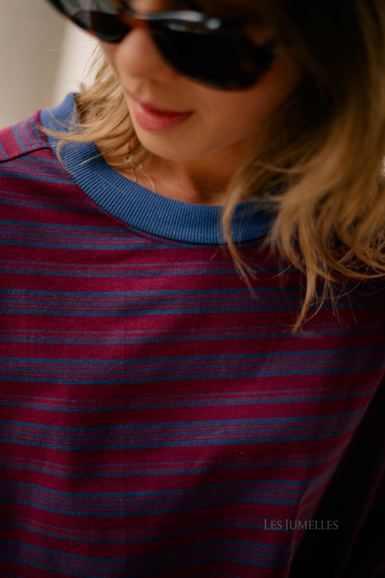 Estelle striped T-shirt blue/burgundy