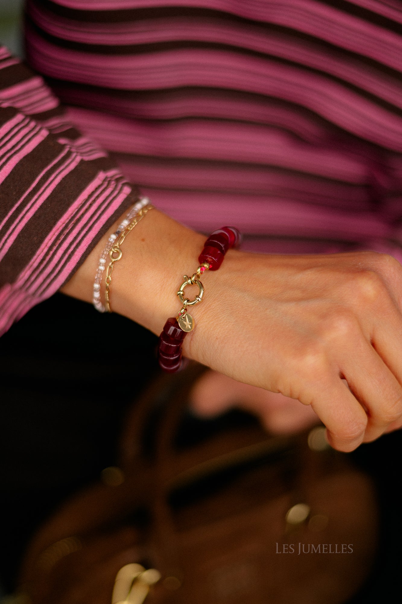 Phil burgundy bracelet